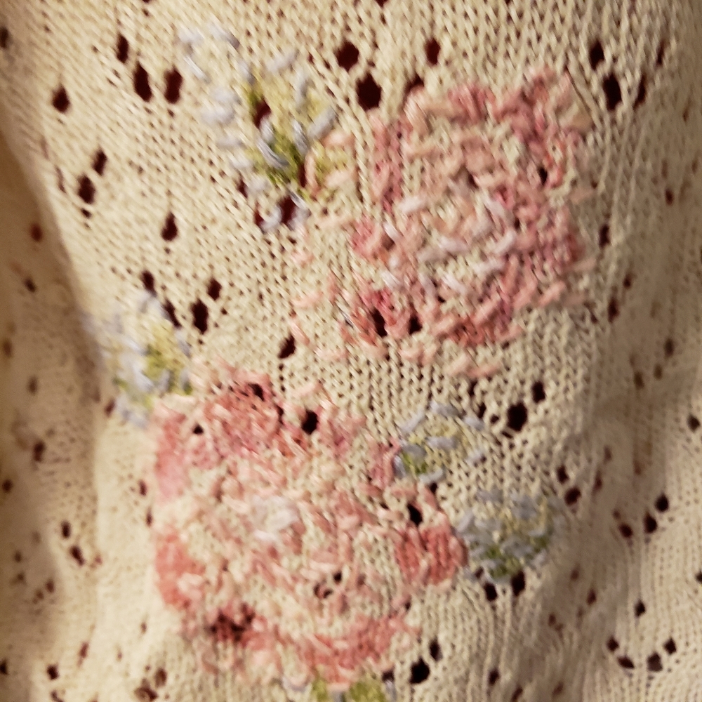 SIGRID OLSEN Embrodered Knitted Sweater